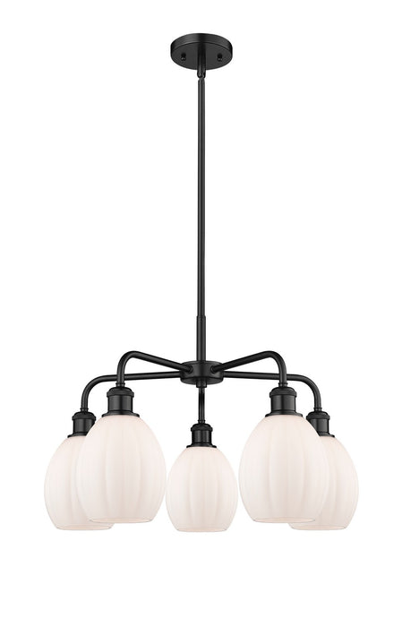 Innovations 516-5CR-BK-G81 Five Light Chandelier, Matte Black