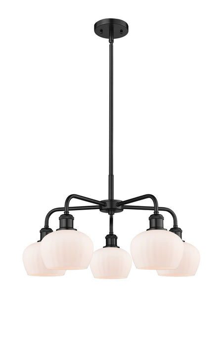 Innovations 516-5CR-BK-G91 Five Light Chandelier, Matte Black