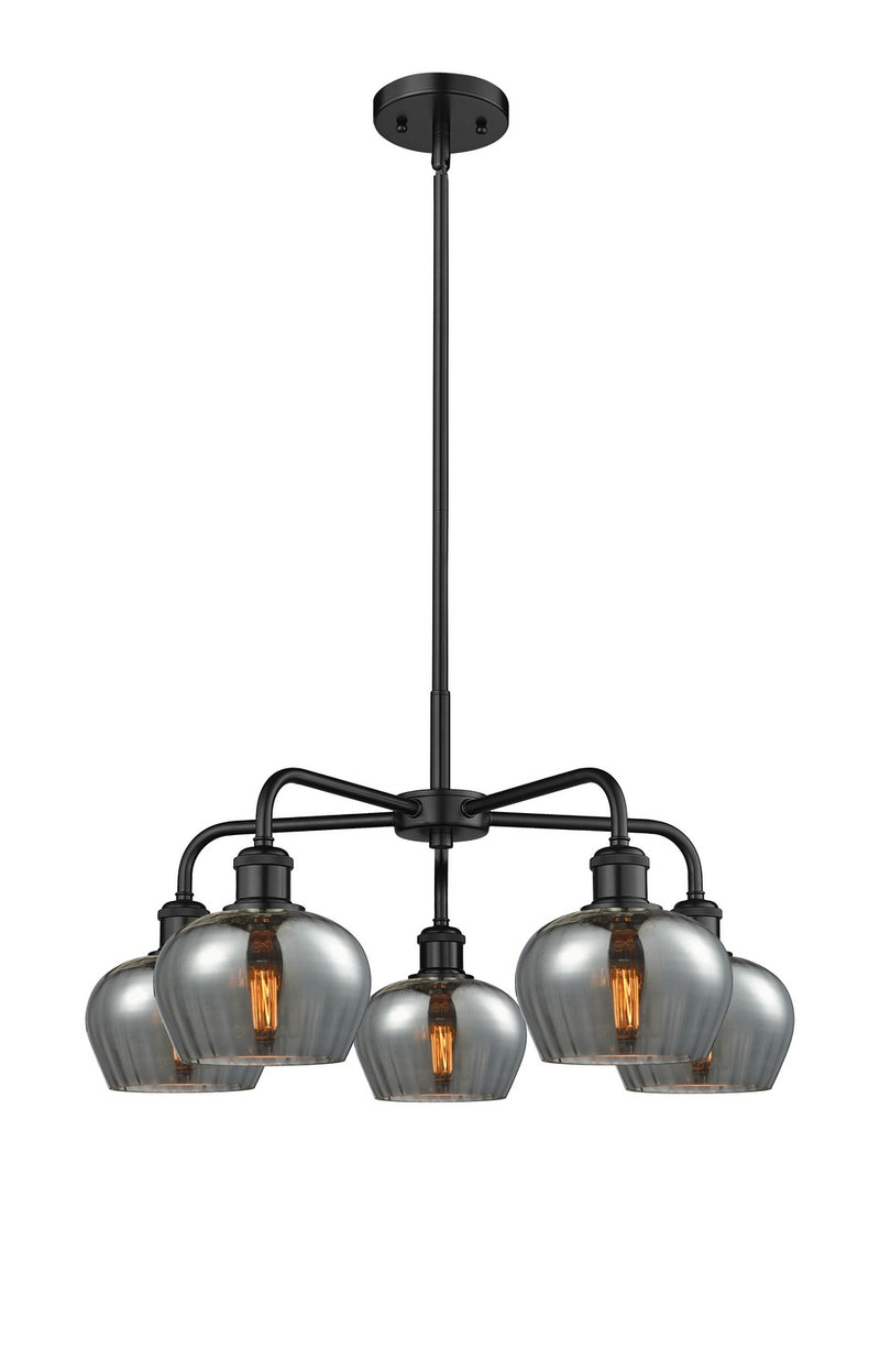 Innovations 516-5CR-BK-G93 Five Light Chandelier, Matte Black