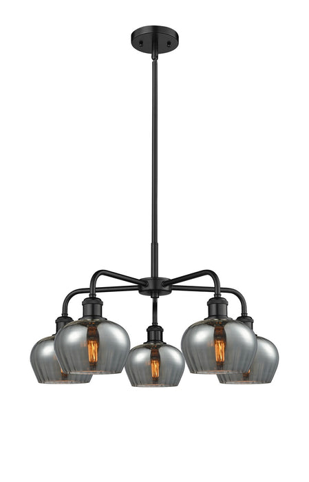 Innovations 516-5CR-BK-G93 Five Light Chandelier, Matte Black