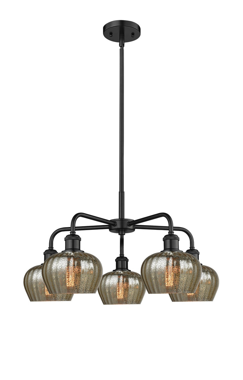 Innovations 516-5CR-BK-G96 Five Light Chandelier, Matte Black