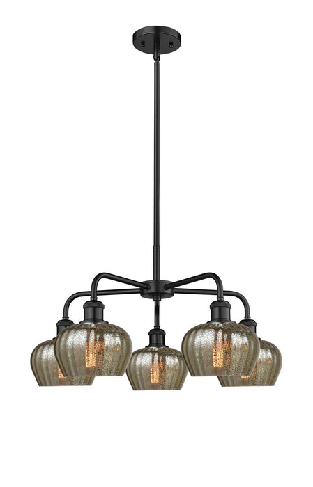 Innovations 516-5CR-BK-G96 Five Light Chandelier, Matte Black