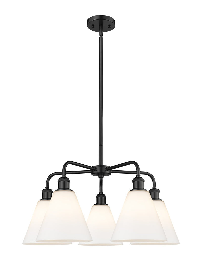 Innovations 516-5CR-BK-GBC-81 Five Light Chandelier, Matte Black