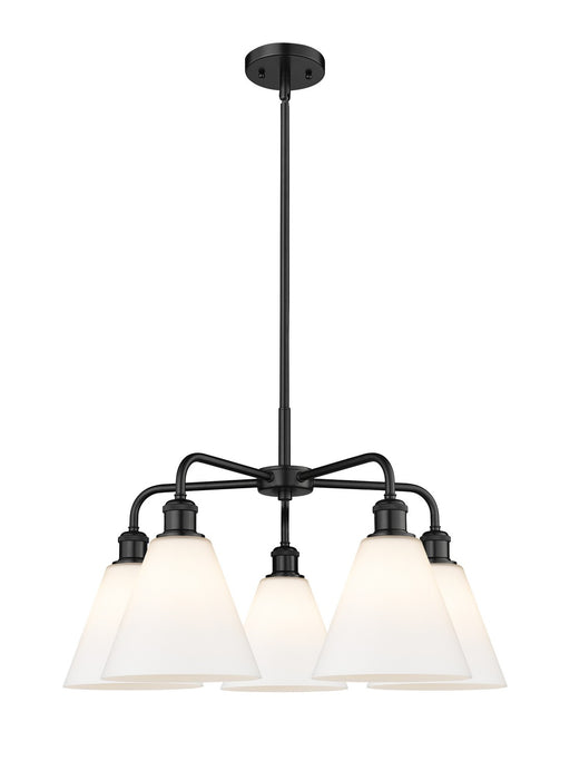 Innovations 516-5CR-BK-GBC-81 Five Light Chandelier, Matte Black