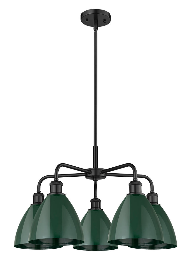 Innovations 516-5CR-BK-MBD-75-GR Five Light Chandelier, Matte Black