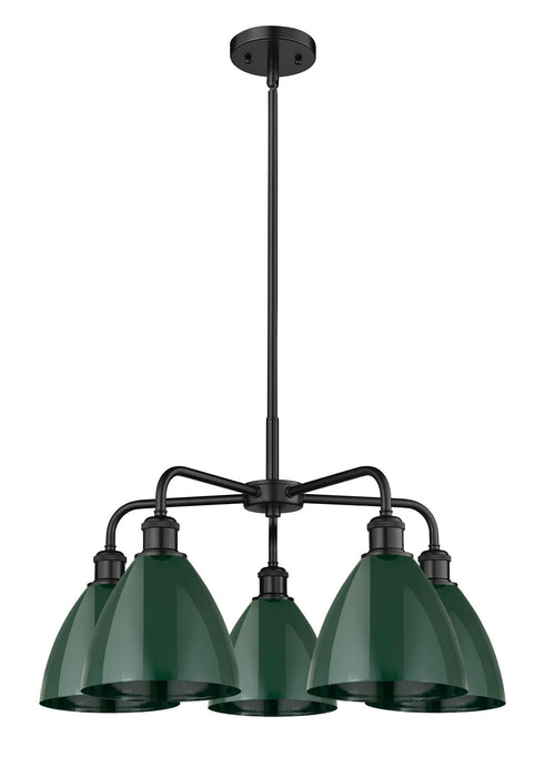 Innovations 516-5CR-BK-MBD-75-GR Five Light Chandelier, Matte Black