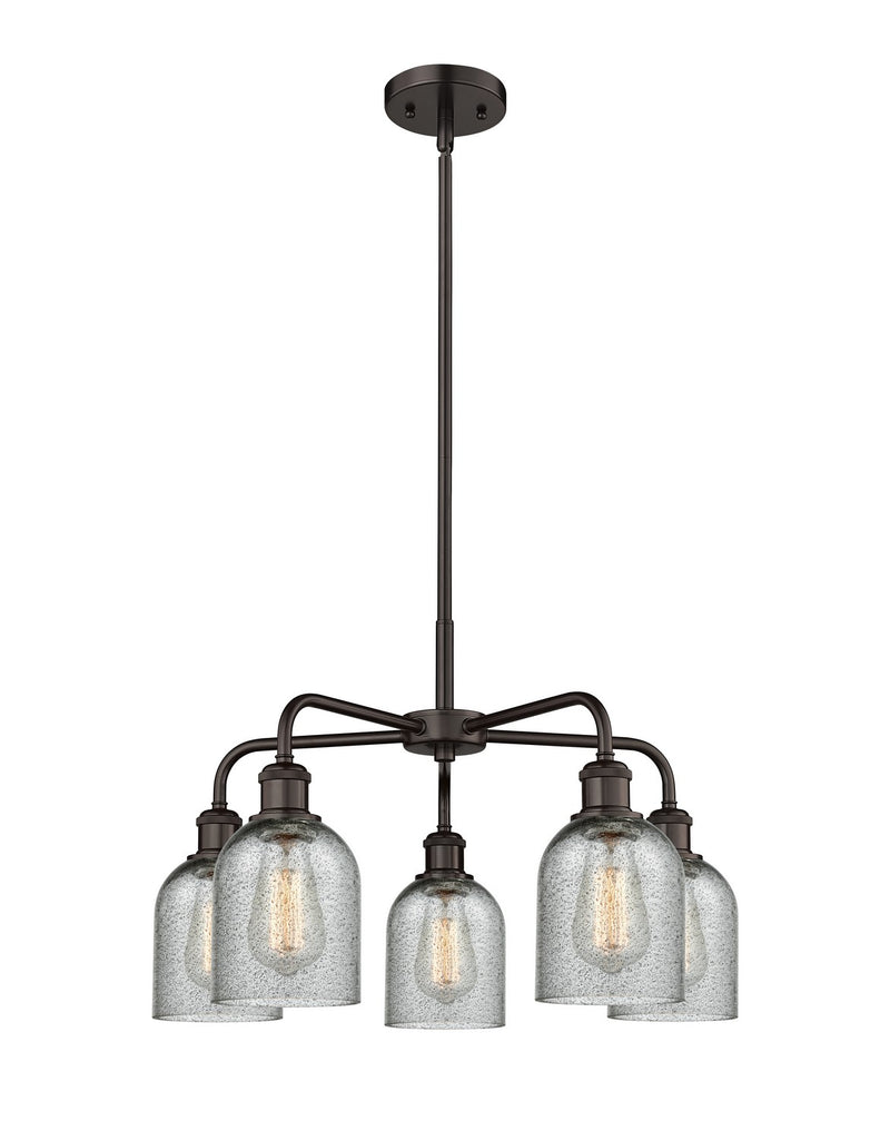 Innovations 516-5CR-OB-G257 Five Light Chandelier, Oil Rubbed Bronze