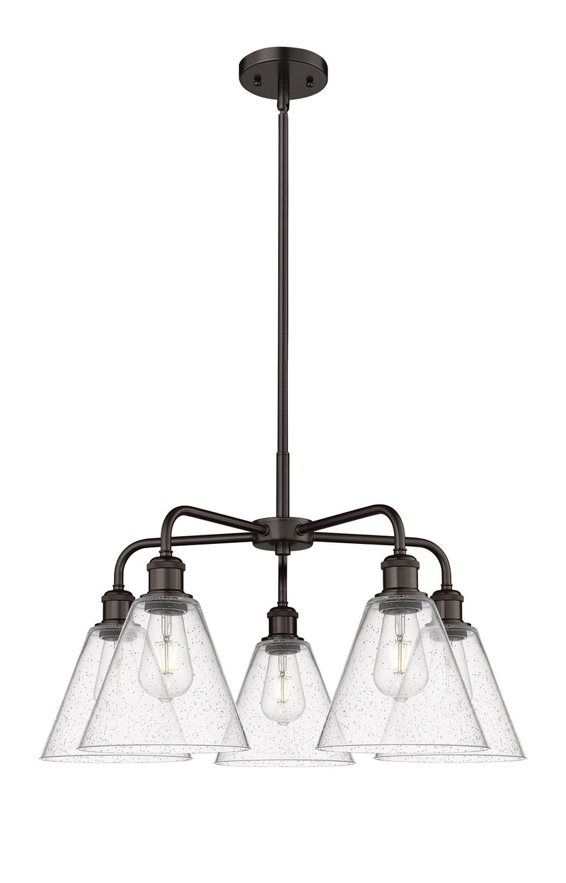 Innovations 516-5CR-OB-GBC-84 Five Light Chandelier, Oil Rubbed Bronze
