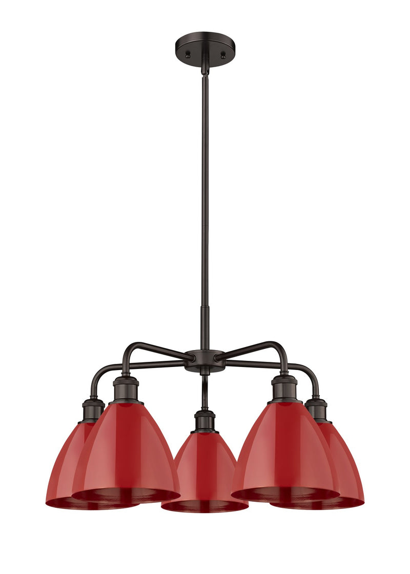 Innovations 516-5CR-OB-MBD-75-RD Five Light Chandelier, Oil Rubbed Bronze