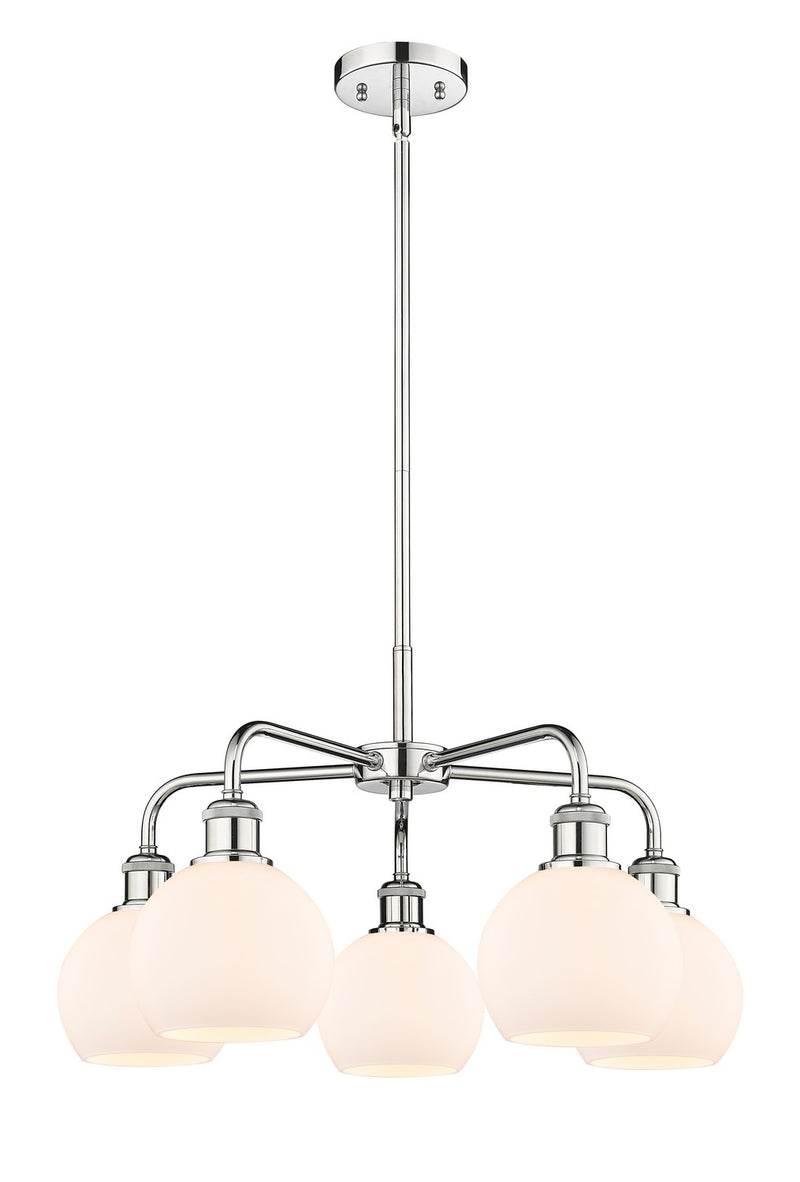 Innovations 516-5CR-PC-G121-6 Five Light Chandelier, Polished Chrome