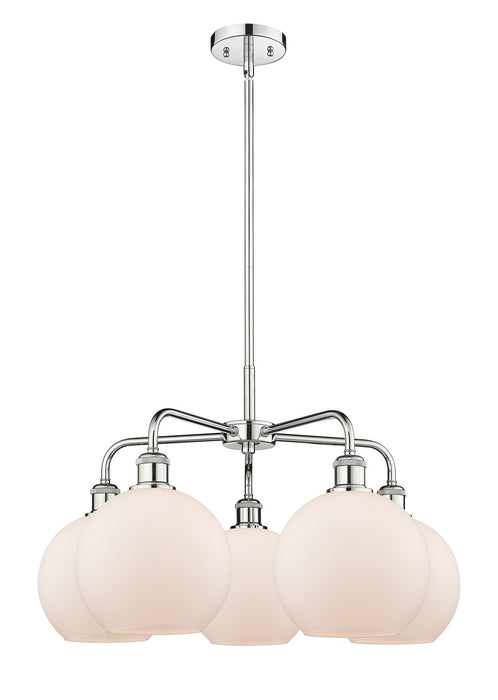 Innovations 516-5CR-PC-G121-8 Five Light Chandelier, Polished Chrome