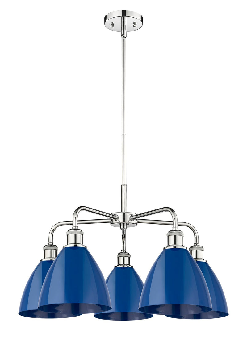 Innovations 516-5CR-PC-MBD-75-BL Five Light Chandelier, Polished Chrome
