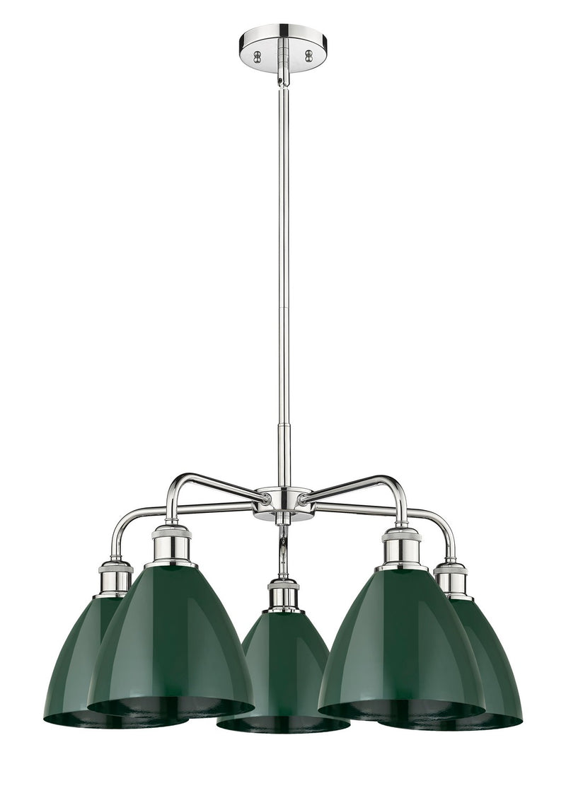 Innovations 516-5CR-PC-MBD-75-GR Five Light Chandelier, Polished Chrome