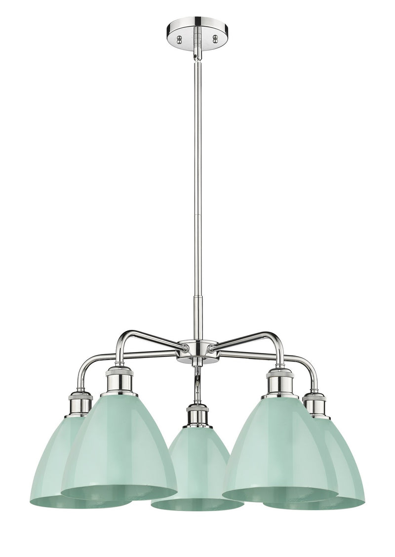 Innovations 516-5CR-PC-MBD-75-SF Five Light Chandelier, Polished Chrome