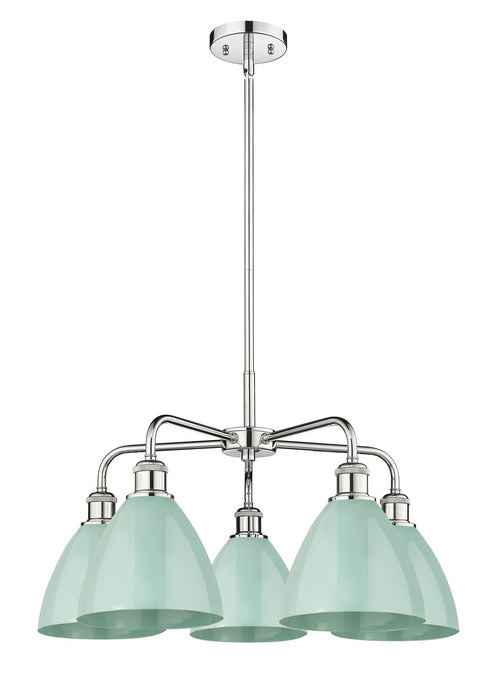 Innovations 516-5CR-PC-MBD-75-SF Five Light Chandelier, Polished Chrome