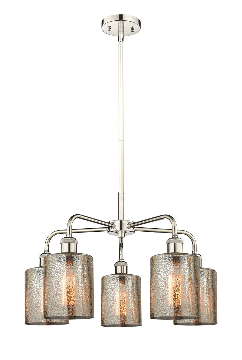 Innovations 516-5CR-PN-G116 Five Light Chandelier, Polished Nickel