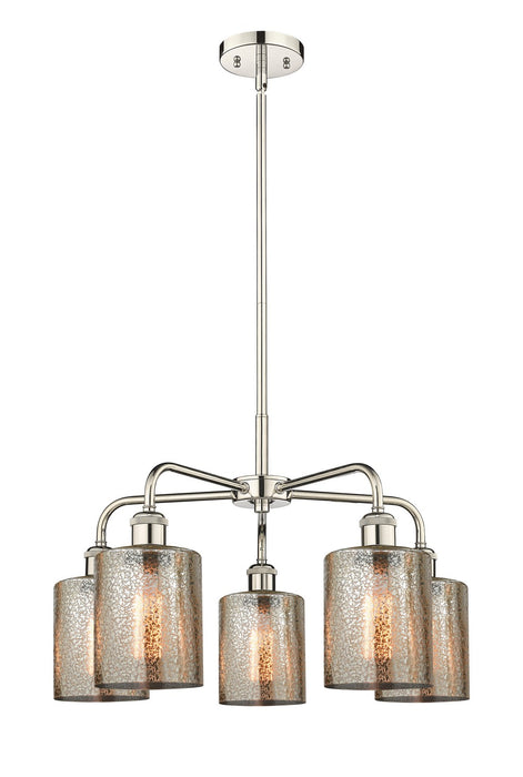 Innovations 516-5CR-PN-G116 Five Light Chandelier, Polished Nickel