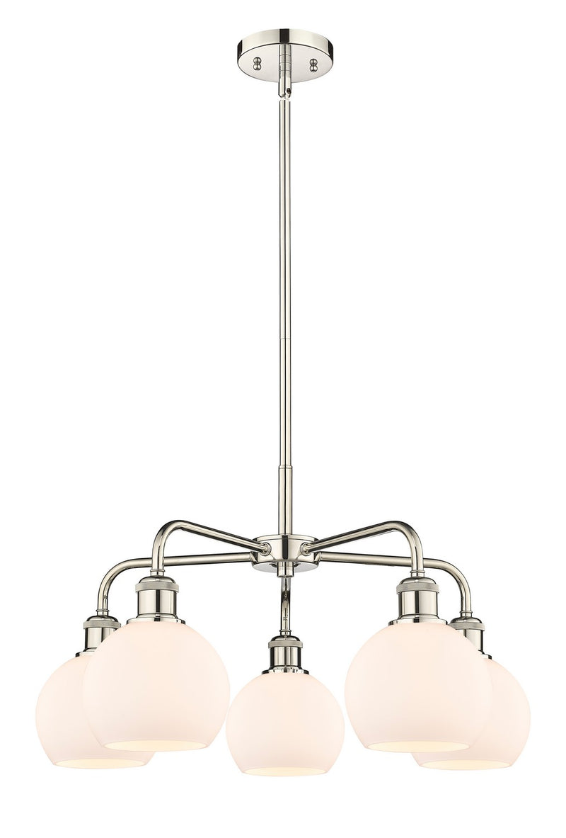 Innovations 516-5CR-PN-G121-6 Five Light Chandelier, Polished Nickel