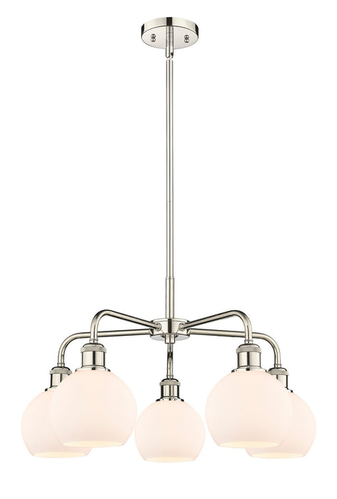 Innovations 516-5CR-PN-G121-6 Five Light Chandelier, Polished Nickel