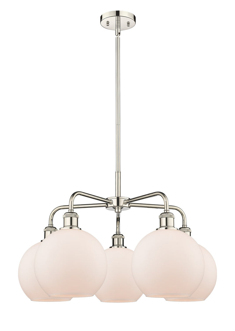 Innovations 516-5CR-PN-G121-8 Five Light Chandelier, Polished Nickel