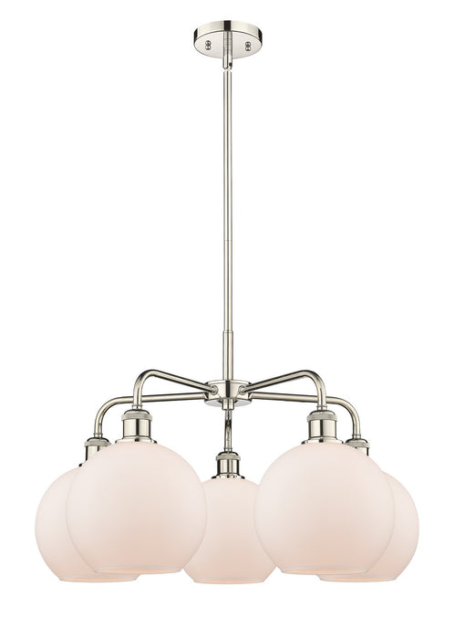 Innovations 516-5CR-PN-G121-8 Five Light Chandelier, Polished Nickel
