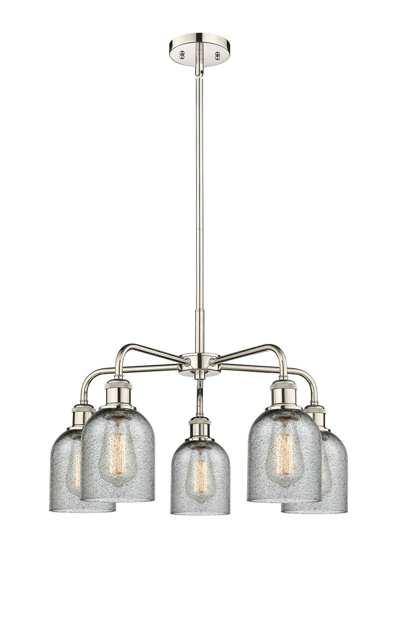 Innovations 516-5CR-PN-G257 Five Light Chandelier, Polished Nickel