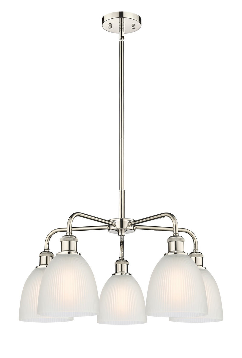 Innovations 516-5CR-PN-G381 Five Light Chandelier, Polished Nickel