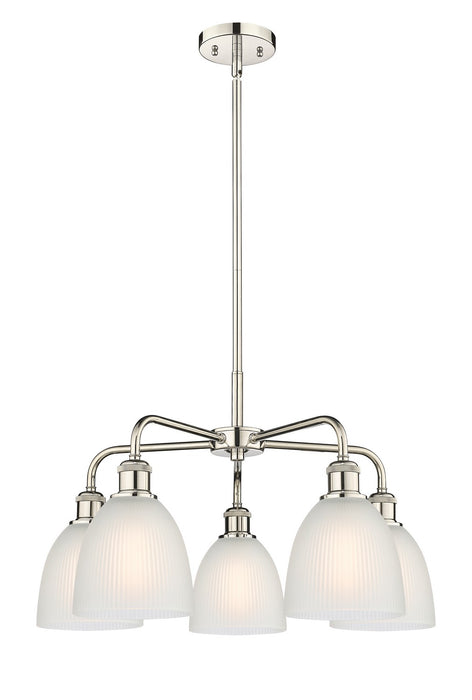 Innovations 516-5CR-PN-G381 Five Light Chandelier, Polished Nickel