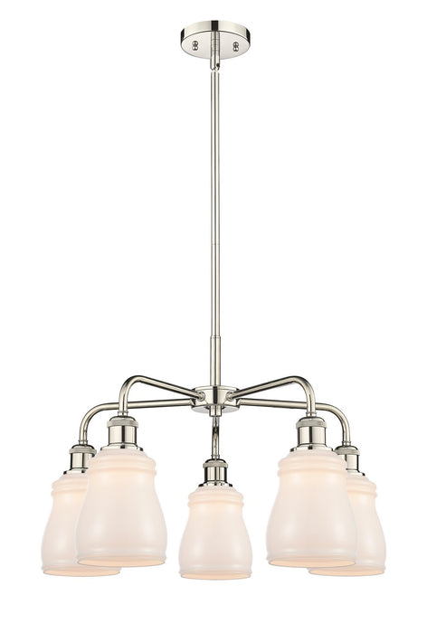Innovations 516-5CR-PN-G391 Five Light Chandelier, Polished Nickel