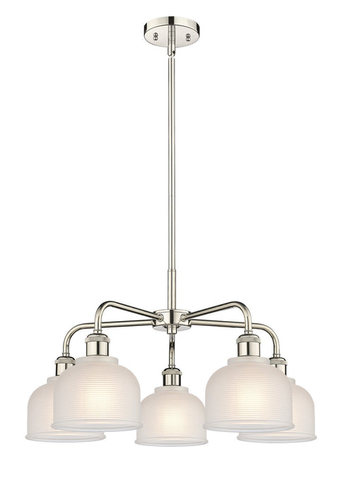 Innovations 516-5CR-PN-G411 Five Light Chandelier, Polished Nickel
