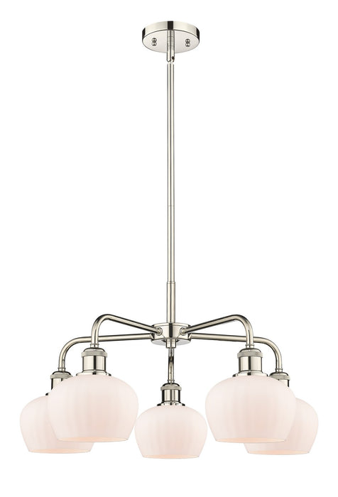 Innovations 516-5CR-PN-G91 Five Light Chandelier, Polished Nickel