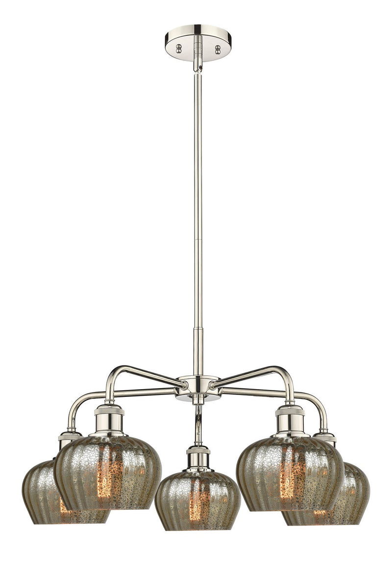 Innovations 516-5CR-PN-G96 Five Light Chandelier, Polished Nickel