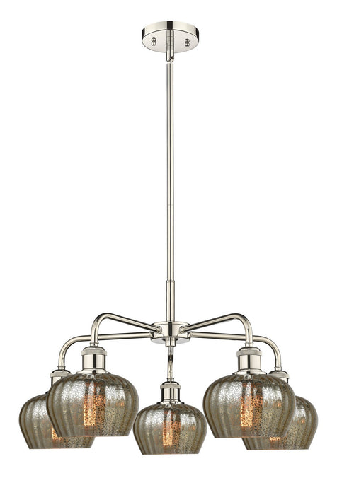 Innovations 516-5CR-PN-G96 Five Light Chandelier, Polished Nickel