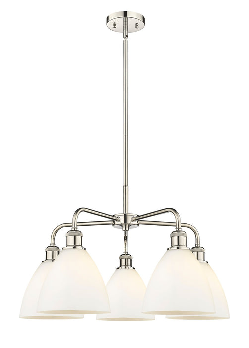 Innovations 516-5CR-PN-GBD-751 Five Light Chandelier, Polished Nickel