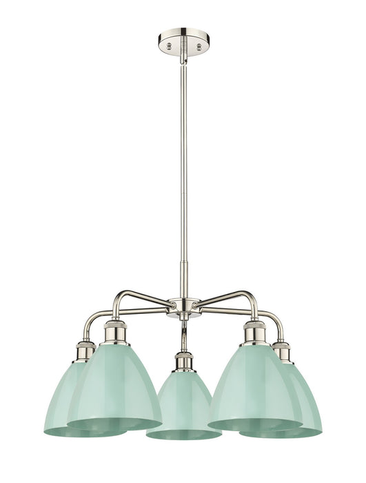 Innovations 516-5CR-PN-MBD-75-SF Five Light Chandelier, Polished Nickel