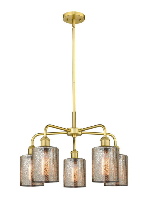 Innovations 516-5CR-SG-G116 Five Light Chandelier, Satin Gold