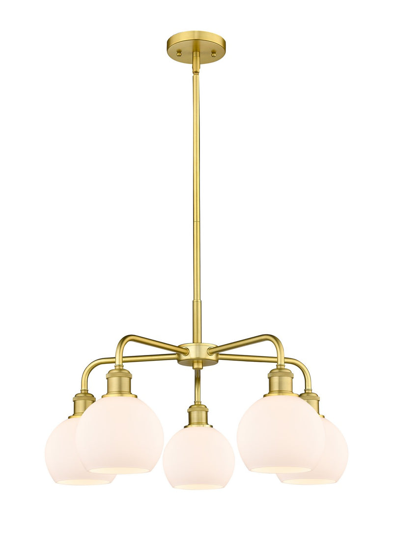 Innovations 516-5CR-SG-G121-6 Five Light Chandelier, Satin Gold