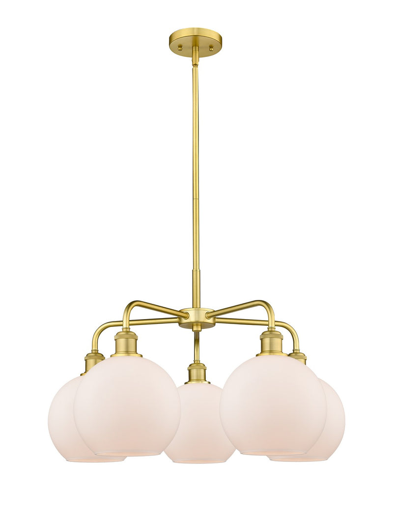 Innovations 516-5CR-SG-G121-8 Five Light Chandelier, Satin Gold