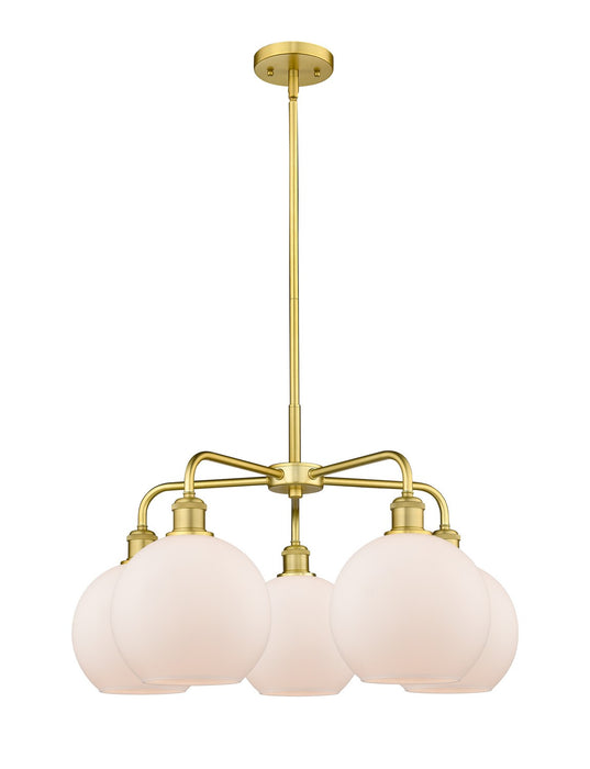 Innovations 516-5CR-SG-G121-8 Five Light Chandelier, Satin Gold
