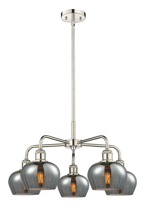 Innovations 516-5CR-PN-G93 Five Light Chandelier, Polished Nickel