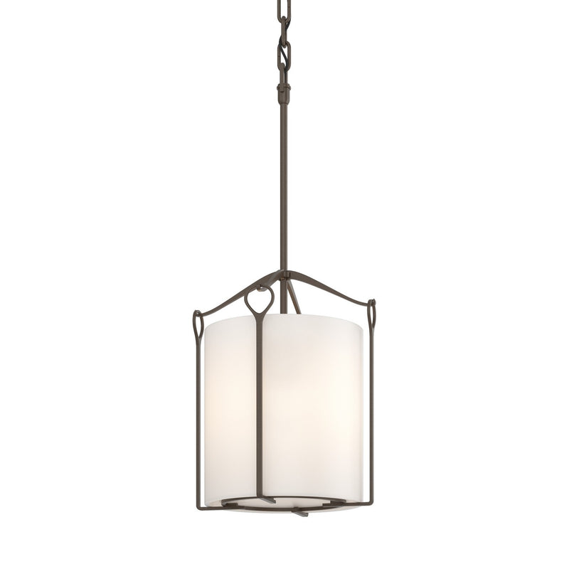 Hubbardton Forge 104060-SKT-05-GG0137 One Light Mini Pendant, Bronze