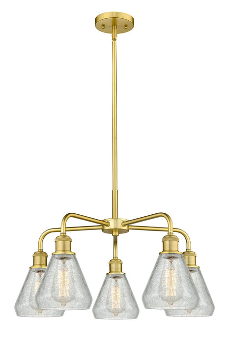 Innovations 516-5CR-SG-G275 Five Light Chandelier, Satin Gold