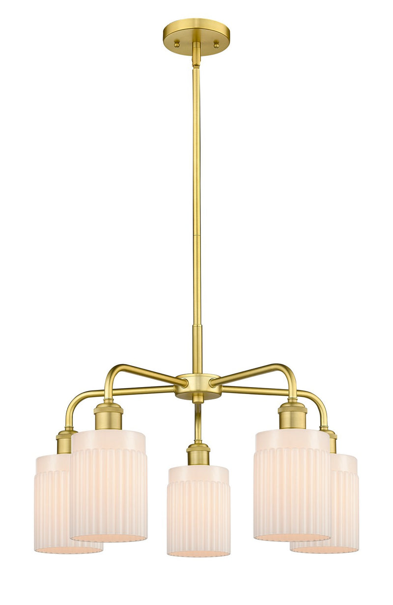Innovations 516-5CR-SG-G341 Five Light Chandelier, Satin Gold
