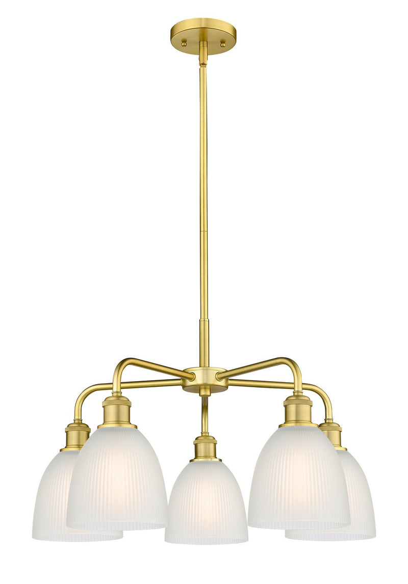 Innovations 516-5CR-SG-G381 Five Light Chandelier, Satin Gold