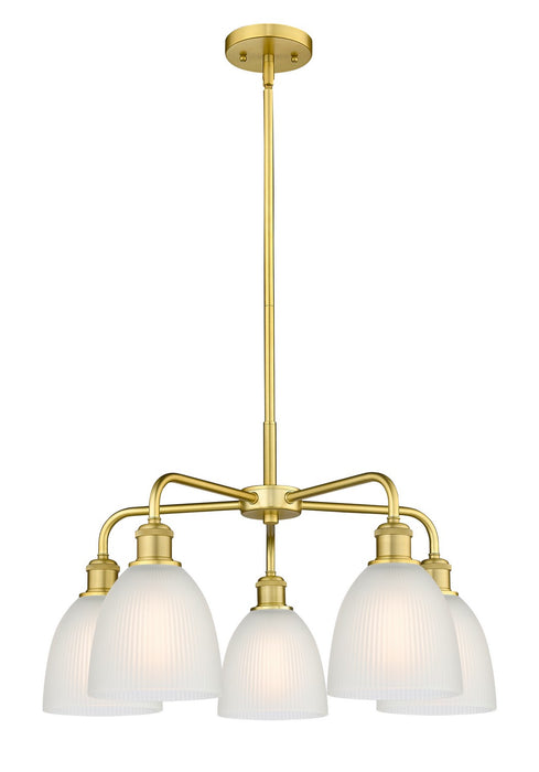 Innovations 516-5CR-SG-G381 Five Light Chandelier, Satin Gold