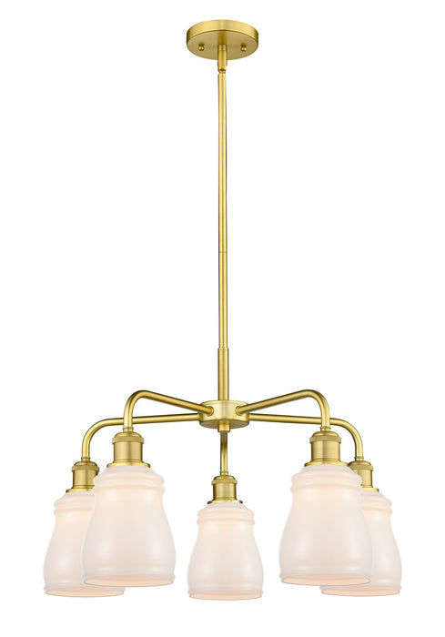 Innovations 516-5CR-SG-G391 Five Light Chandelier, Satin Gold