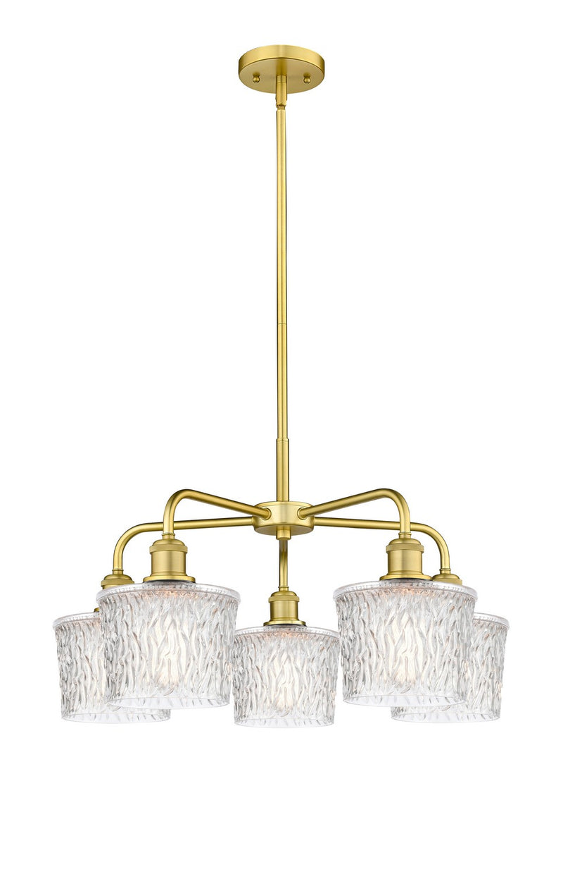 Innovations 516-5CR-SG-G402 Five Light Chandelier, Satin Gold