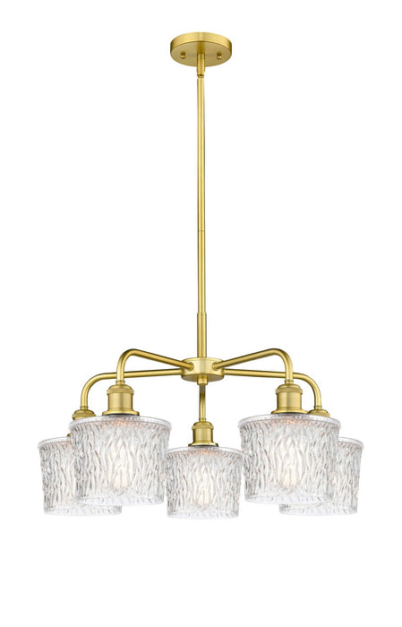Innovations 516-5CR-SG-G402 Five Light Chandelier, Satin Gold