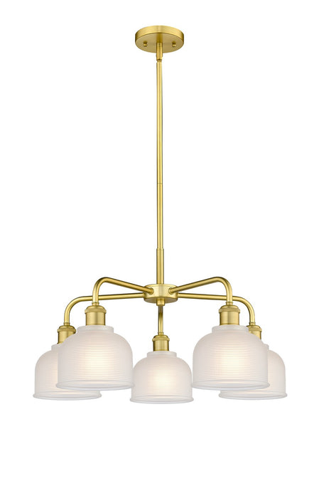 Innovations 516-5CR-SG-G411 Five Light Chandelier, Satin Gold