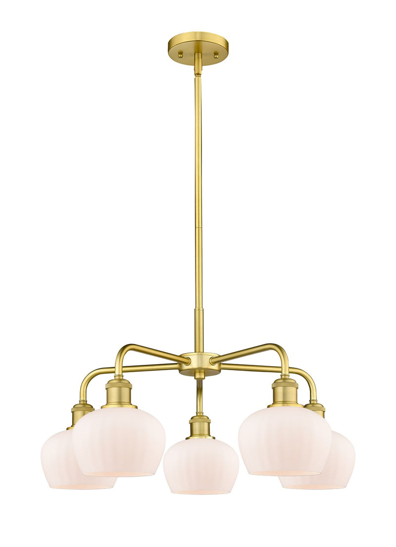Innovations 516-5CR-SG-G91 Five Light Chandelier, Satin Gold